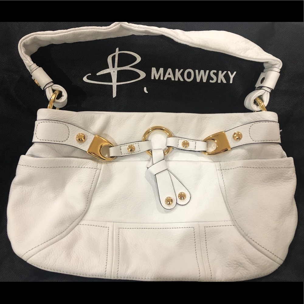 B. Makowsky White Shoulder Bag